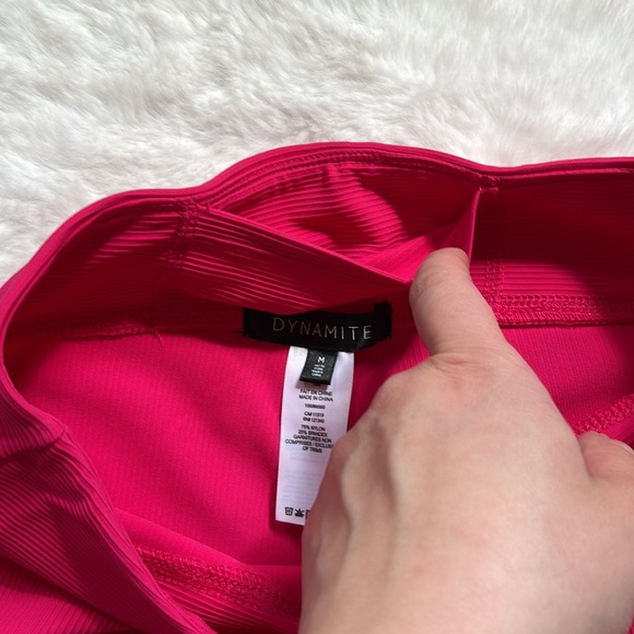 NWOT DYNAMITE PINK BIKER SHORTS - Picture 3 of 4